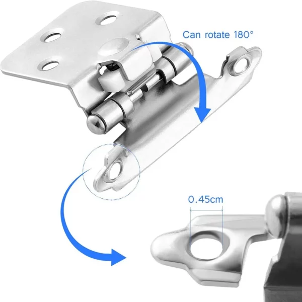 Set 10 cerniere sovrapposte a chiusura automatica incluse viti - immagine 4