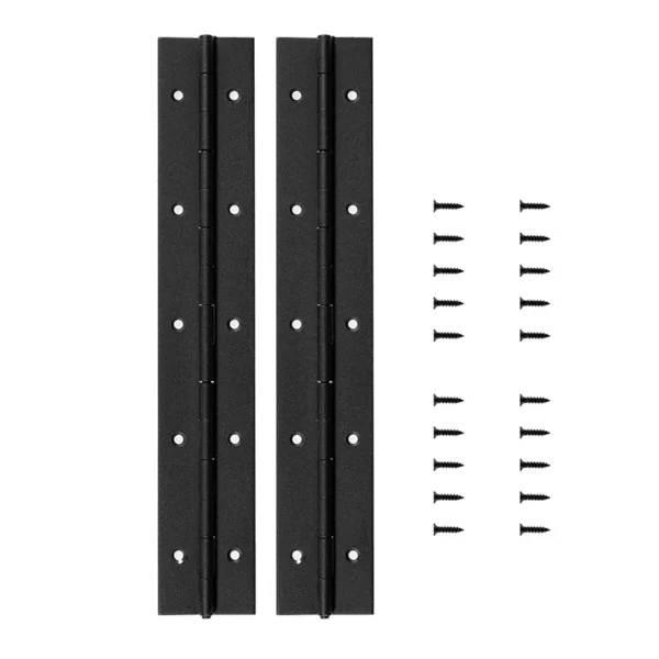 Set 2 cerniere lunghe 300 mm larghe 50 mm spessore 1,5 mm in acciaio inox verniciato.con 20 viti M4 x16 mm