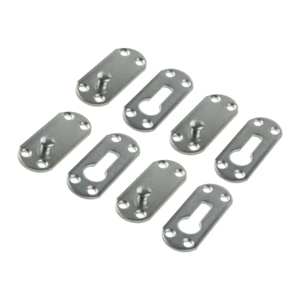 Set 4 staffe piane singole di fissaggio mobile in metallo - immagine 3
