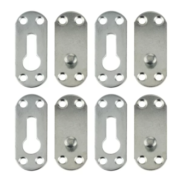 Set 4 staffe piane singole di fissaggio mobile in metallo