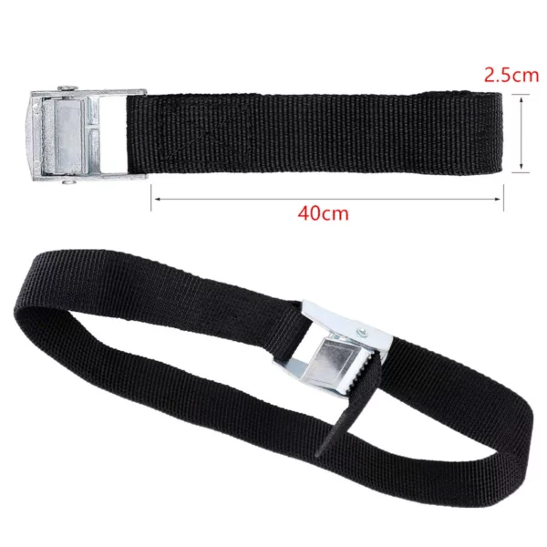 Set 10 Cinturini di fissaggio in nylon colore nero lunghezza 40 cm larghezza 2,5 cm fibbia in metallo - immagine 2