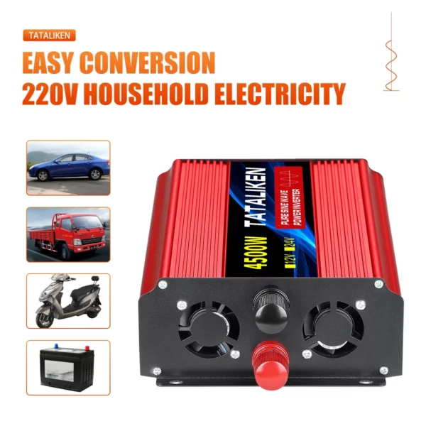 Inverter DC 12V 24V a AC 220V tensione onda sinusoidale pura potenza 50Hz convertitore 8000W 6000W 3500W 2500W 1600W - immagine 2
