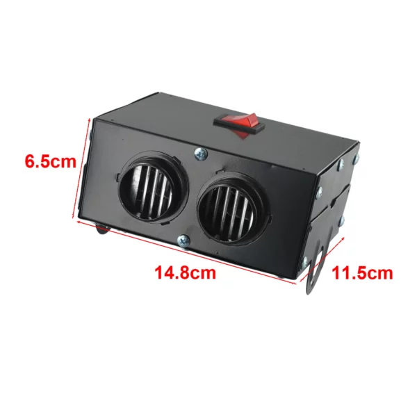 Termoventilatore elettrico per auto 12V 600W  dimensioni 14.8 x 11.5 x 6.5 cm - immagine 5