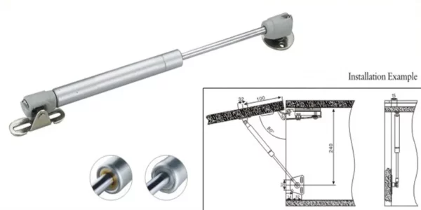 Pistone a gas pressione 20N-300N lunghezza 27 cm - immagine 6