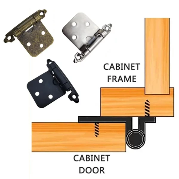 Set 10 cerniere sovrapposte a chiusura automatica incluse viti - immagine 6