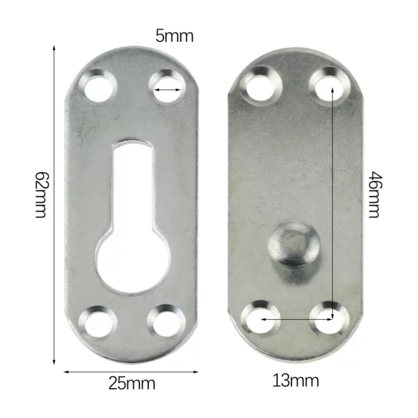 Set 4 staffe piane singole di fissaggio mobile in metallo - immagine 6
