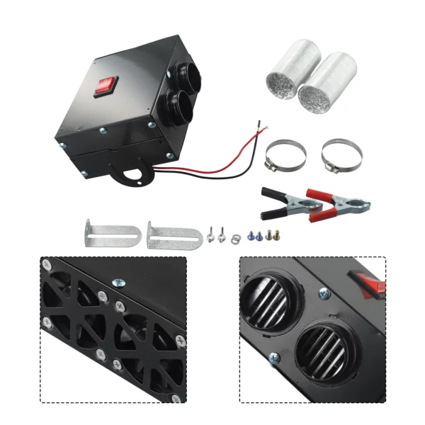 Termoventilatore elettrico per auto 12V 600W  dimensioni 14.8 x 11.5 x 6.5 cm - immagine 3