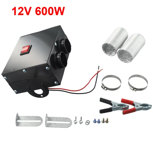 Termoventilatore elettrico per auto 12V 600W  dimensioni 14.8 x 11.5 x 6.5 cm - immagine 4