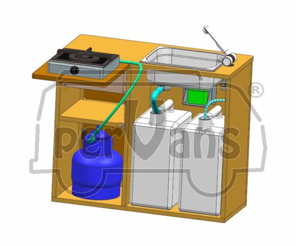 PROGETTO MOBILE CUCINA FUOCHI LAVELLO AMFL - Dim 75 x 30 x h 640 cm