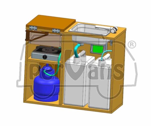 PROGETTO MOBILE CUCINA FUOCHI LAVELLO AMFL - Dim 75 x 30 x h 640 cm - immagine 2
