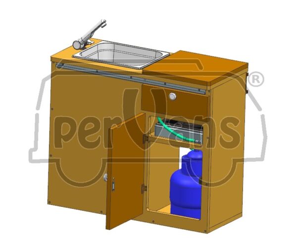 PROGETTO MOBILE CUCINA FUOCHI LAVELLO AMFL - Dim 75 x 30 x h 640 cm - immagine 3