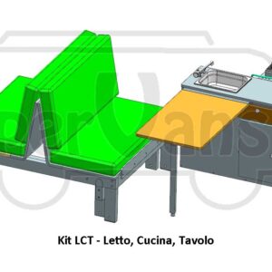Kit LCT: progetto letto pieghevole, cucina con lavello e tavolo compatto da costruire