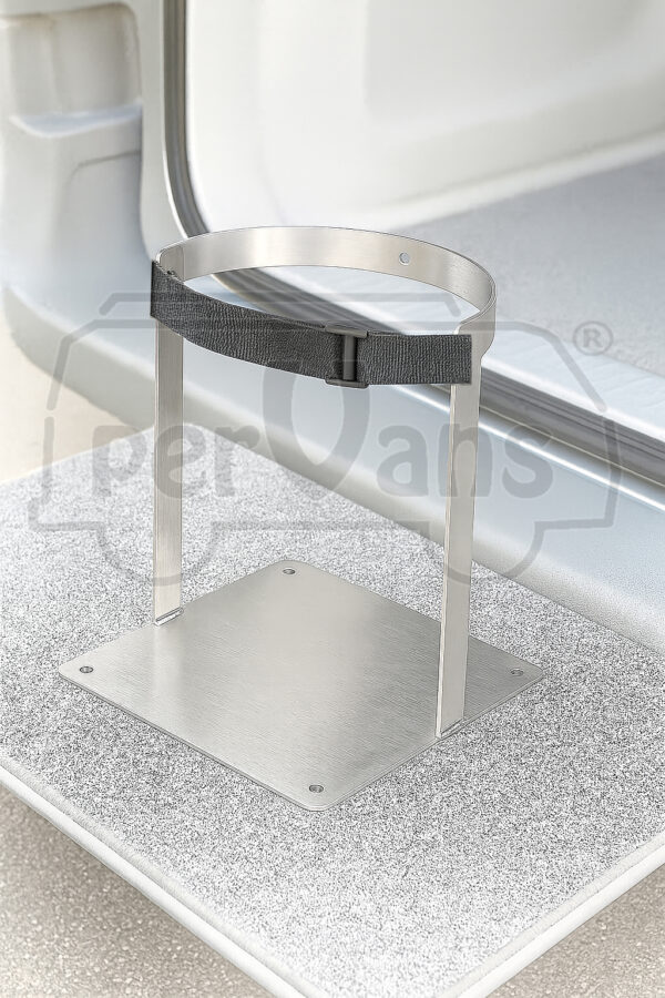 Supporto bombola gas camper in acciaio inox AISI 304 – Artigianale Made in Italy - immagine 2