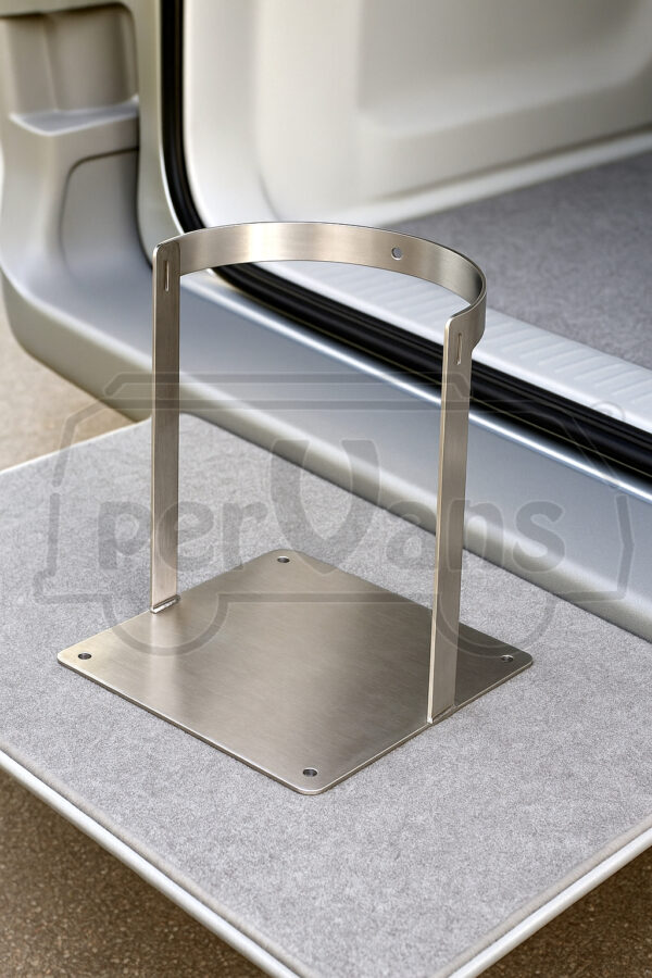 Supporto bombola gas camper in acciaio inox AISI 304 – Artigianale Made in Italy - immagine 3