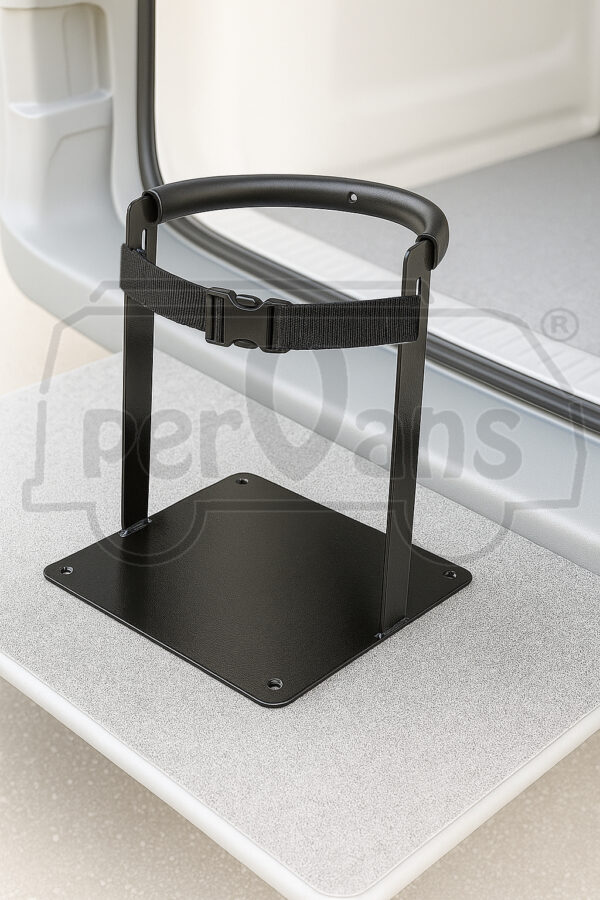 Supporto bombola gas camper in acciaio verniciato epossidico nero – Artigianale Made in Italy - immagine 2