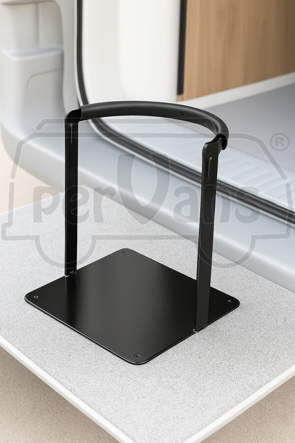 Supporto bombola gas camper in acciaio verniciato epossidico nero – Artigianale Made in Italy - immagine 3