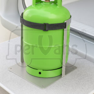Supporto bombola gas camper in acciaio inox AISI 304 – Artigianale Made in Italy